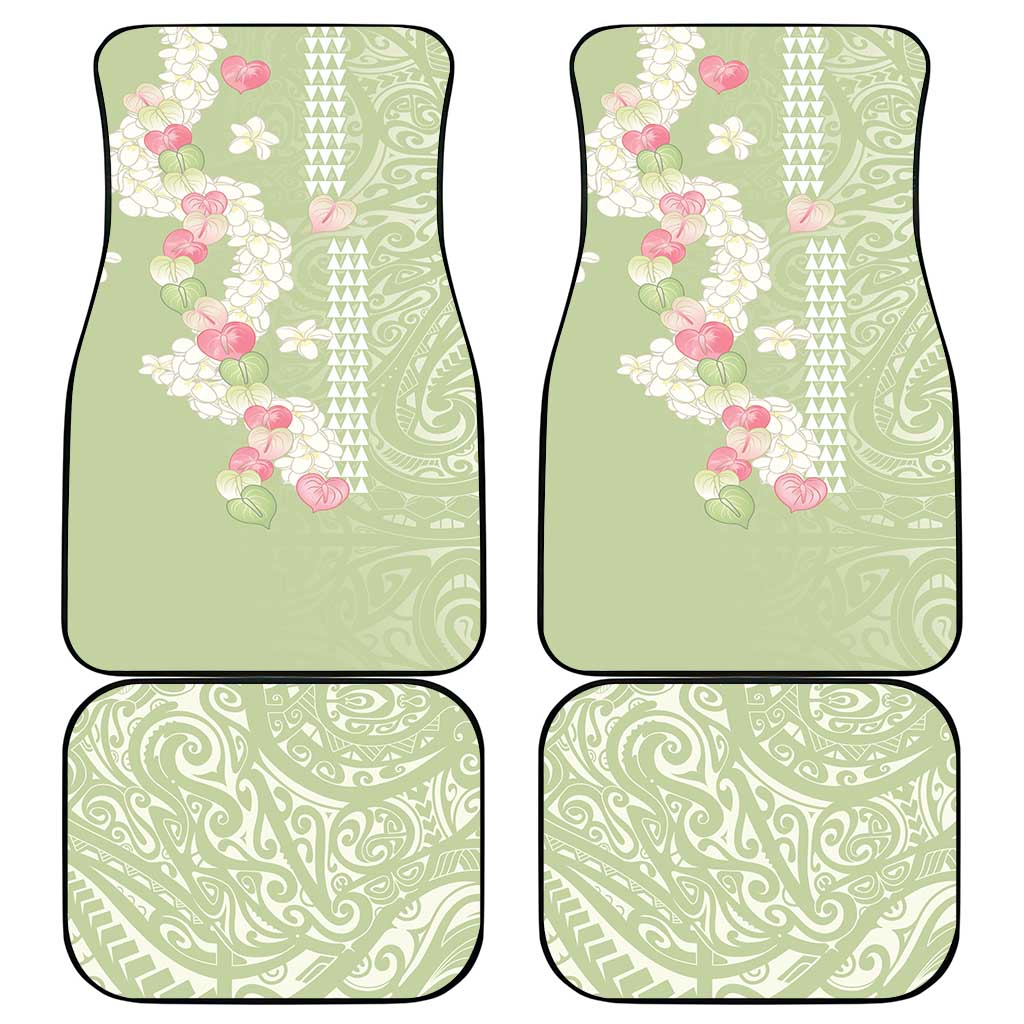 Leaf Green Hawaii Anthurium Plumeria Lei Car Mats LT9 - Polynesian Pride