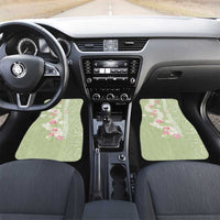 Leaf Green Hawaii Anthurium Plumeria Lei Car Mats LT9 Set 2pcs - Front Green - Polynesian Pride