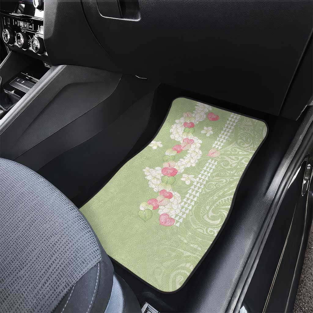 Leaf Green Hawaii Anthurium Plumeria Lei Car Mats LT9 - Polynesian Pride
