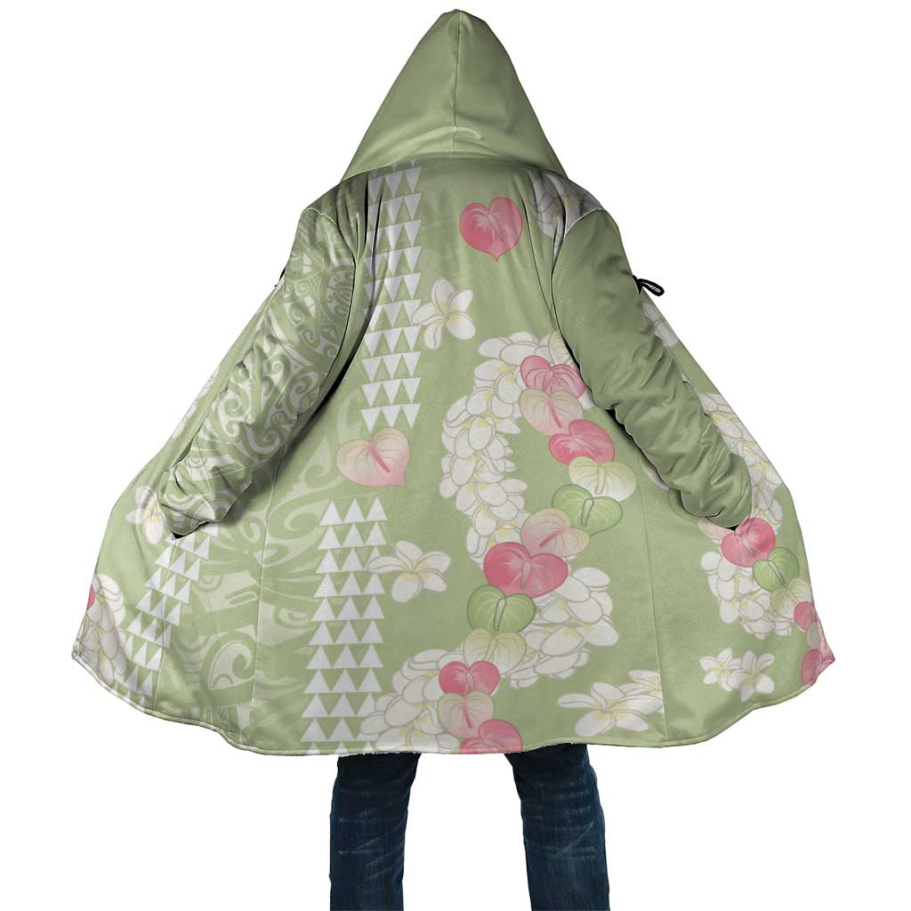 Leaf Green Hawaii Anthurium Plumeria Lei Cloak LT9 Unisex Green - Polynesian Pride