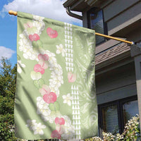 Leaf Green Hawaii Anthurium Plumeria Lei Garden Flag LT9 - Polynesian Pride