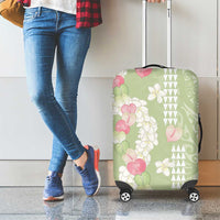 Leaf Green Hawaii Anthurium Plumeria Lei Luggage Cover LT9 - Polynesian Pride