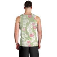 Leaf Green Hawaii Anthurium Plumeria Lei Men Tank Top LT9 - Polynesian Pride