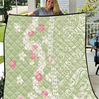 Leaf Green Hawaii Anthurium Plumeria Lei Quilt LT9 Green - Polynesian Pride