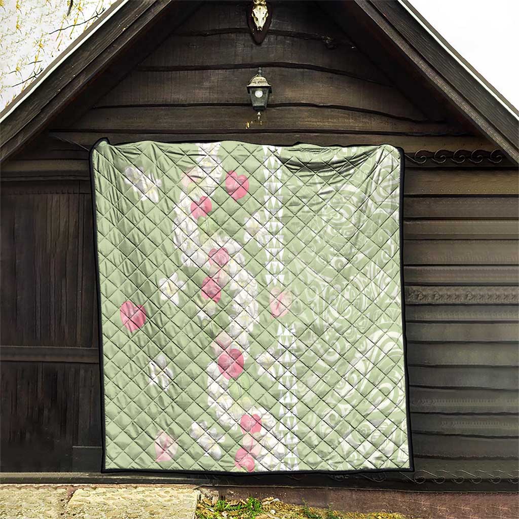 Leaf Green Hawaii Anthurium Plumeria Lei Quilt LT9 - Polynesian Pride