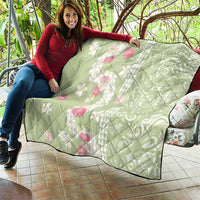 Leaf Green Hawaii Anthurium Plumeria Lei Quilt LT9 - Polynesian Pride