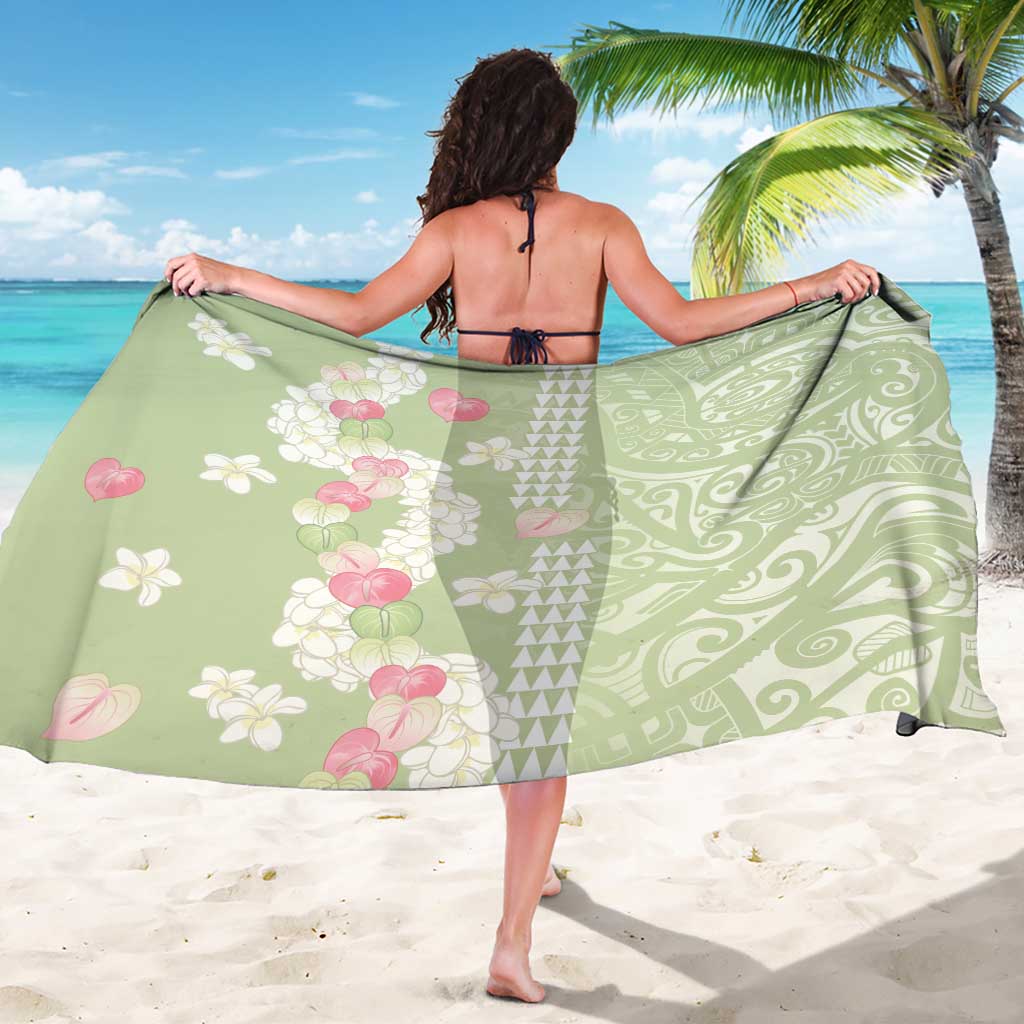 Leaf Green Hawaii Anthurium Plumeria Lei Sarong LT9 - Polynesian Pride