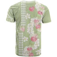 Leaf Green Hawaii Anthurium Plumeria Lei T Shirt LT9 - Polynesian Pride