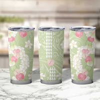 Leaf Green Hawaii Anthurium Plumeria Lei Tumbler Cup LT9 - Polynesian Pride