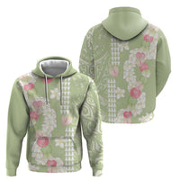 Leaf Green Hawaii Anthurium Plumeria Lei Zip Hoodie LT9 - Polynesian Pride