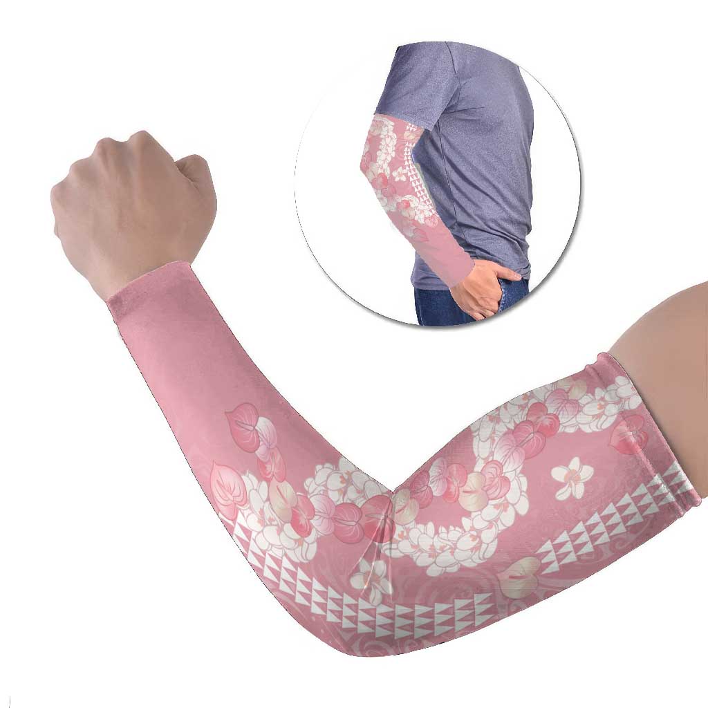 Soft Pink Hawaii Anthurium Plumeria Lei Arm Sleeves LT9 Set of 2 Pink - Polynesian Pride
