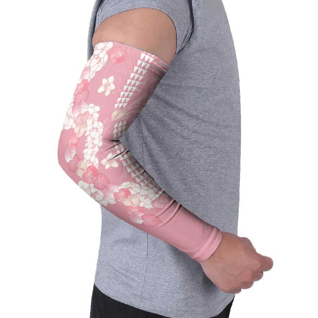 Soft Pink Hawaii Anthurium Plumeria Lei Arm Sleeves LT9 - Polynesian Pride