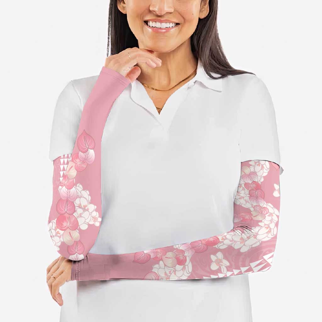 Soft Pink Hawaii Anthurium Plumeria Lei Arm Sleeves LT9 - Polynesian Pride