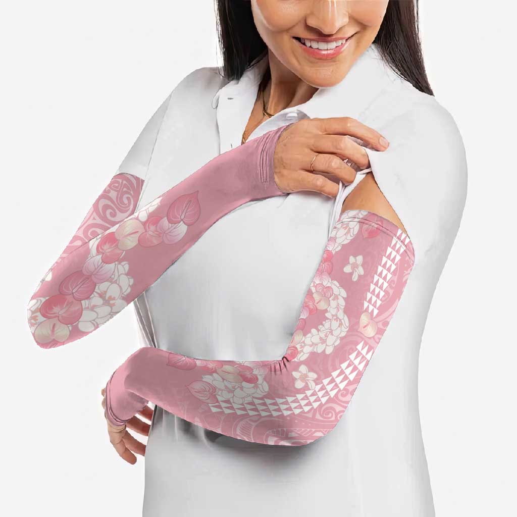 Soft Pink Hawaii Anthurium Plumeria Lei Arm Sleeves LT9 - Polynesian Pride