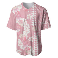 Soft Pink Hawaii Anthurium Plumeria Lei Baseball Jersey LT9 Pink - Polynesian Pride