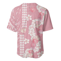 Soft Pink Hawaii Anthurium Plumeria Lei Baseball Jersey LT9 - Polynesian Pride