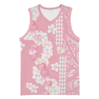 Soft Pink Hawaii Anthurium Plumeria Lei Basketball Jersey LT9 Unisex Pink - Polynesian Pride