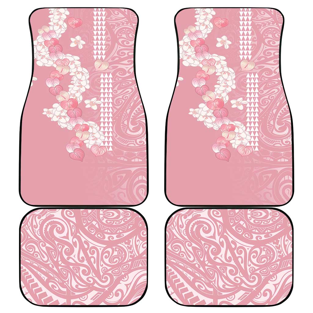 Soft Pink Hawaii Anthurium Plumeria Lei Car Mats LT9 - Polynesian Pride