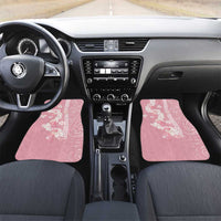 Soft Pink Hawaii Anthurium Plumeria Lei Car Mats LT9 Set 2pcs - Front Pink - Polynesian Pride