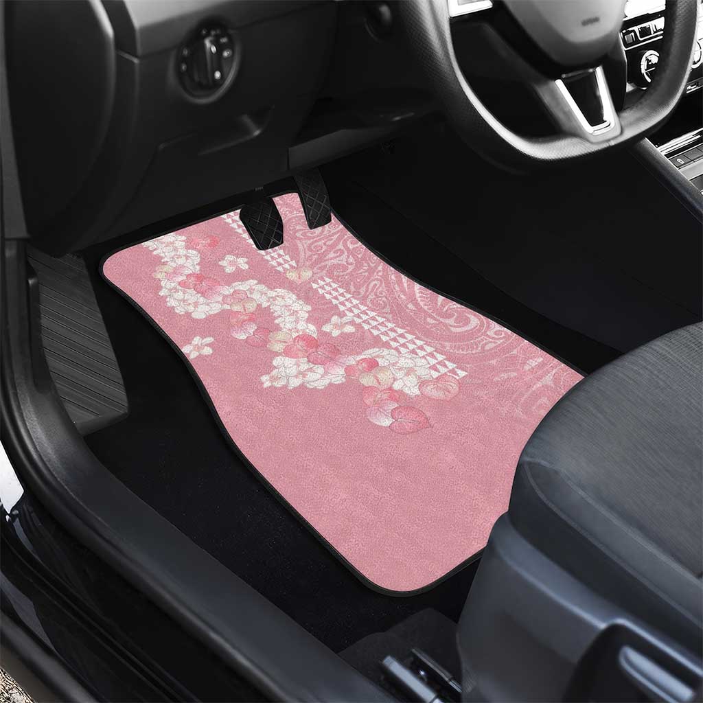 Soft Pink Hawaii Anthurium Plumeria Lei Car Mats LT9 - Polynesian Pride