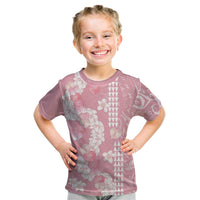 Soft Pink Hawaii Anthurium Plumeria Lei Kid T Shirt LT9 Pink - Polynesian Pride