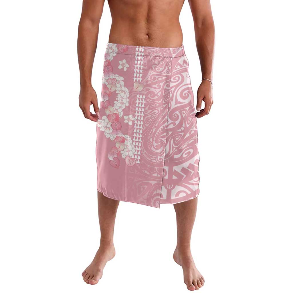 Soft Pink Hawaii Anthurium Plumeria Lei Lavalava LT9 Pink - Polynesian Pride