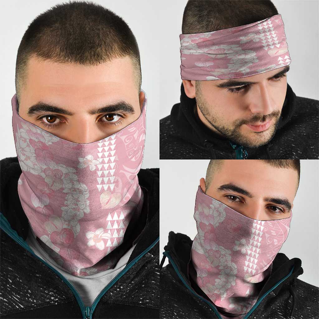 Soft Pink Hawaii Anthurium Plumeria Lei Neck Gaiter LT9 - Polynesian Pride