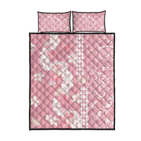 Soft Pink Hawaii Anthurium Plumeria Lei Quilt Bed Set LT9 - Polynesian Pride