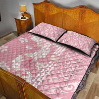 Soft Pink Hawaii Anthurium Plumeria Lei Quilt Bed Set LT9 - Polynesian Pride