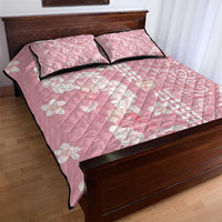 Soft Pink Hawaii Anthurium Plumeria Lei Quilt Bed Set LT9 - Polynesian Pride