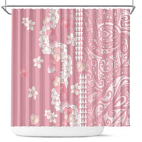 Soft Pink Hawaii Anthurium Plumeria Lei Shower Curtain LT9 Pink - Polynesian Pride