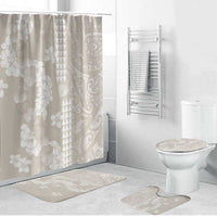 Suede Beige Hawaii Anthurium Plumeria Lei Bathroom Set LT9 Bathroom Set (4 pcs) Beige - Polynesian Pride
