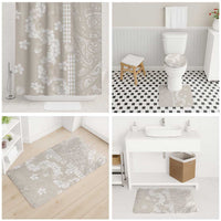 Suede Beige Hawaii Anthurium Plumeria Lei Bathroom Set LT9 - Polynesian Pride