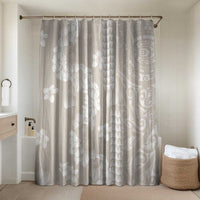 Suede Beige Hawaii Anthurium Plumeria Lei Bathroom Set LT9 Shower Curtain Only Beige - Polynesian Pride