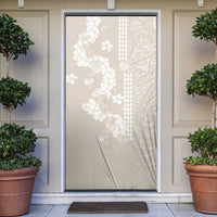 Suede Beige Hawaii Anthurium Plumeria Lei Door Cover LT9 Beige - Polynesian Pride
