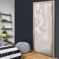 Suede Beige Hawaii Anthurium Plumeria Lei Door Cover LT9 - Polynesian Pride