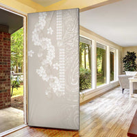 Suede Beige Hawaii Anthurium Plumeria Lei Door Cover LT9 - Polynesian Pride