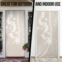 Suede Beige Hawaii Anthurium Plumeria Lei Door Cover LT9 - Polynesian Pride