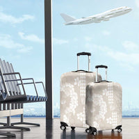 Suede Beige Hawaii Anthurium Plumeria Lei Luggage Cover LT9 - Polynesian Pride