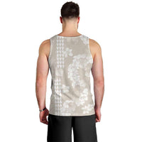 Suede Beige Hawaii Anthurium Plumeria Lei Men Tank Top LT9 - Polynesian Pride