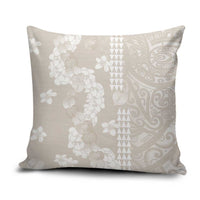 Suede Beige Hawaii Anthurium Plumeria Lei Pillow Cover LT9 Beige - Polynesian Pride