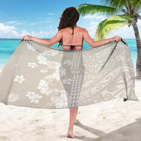 Suede Beige Hawaii Anthurium Plumeria Lei Sarong LT9 - Polynesian Pride