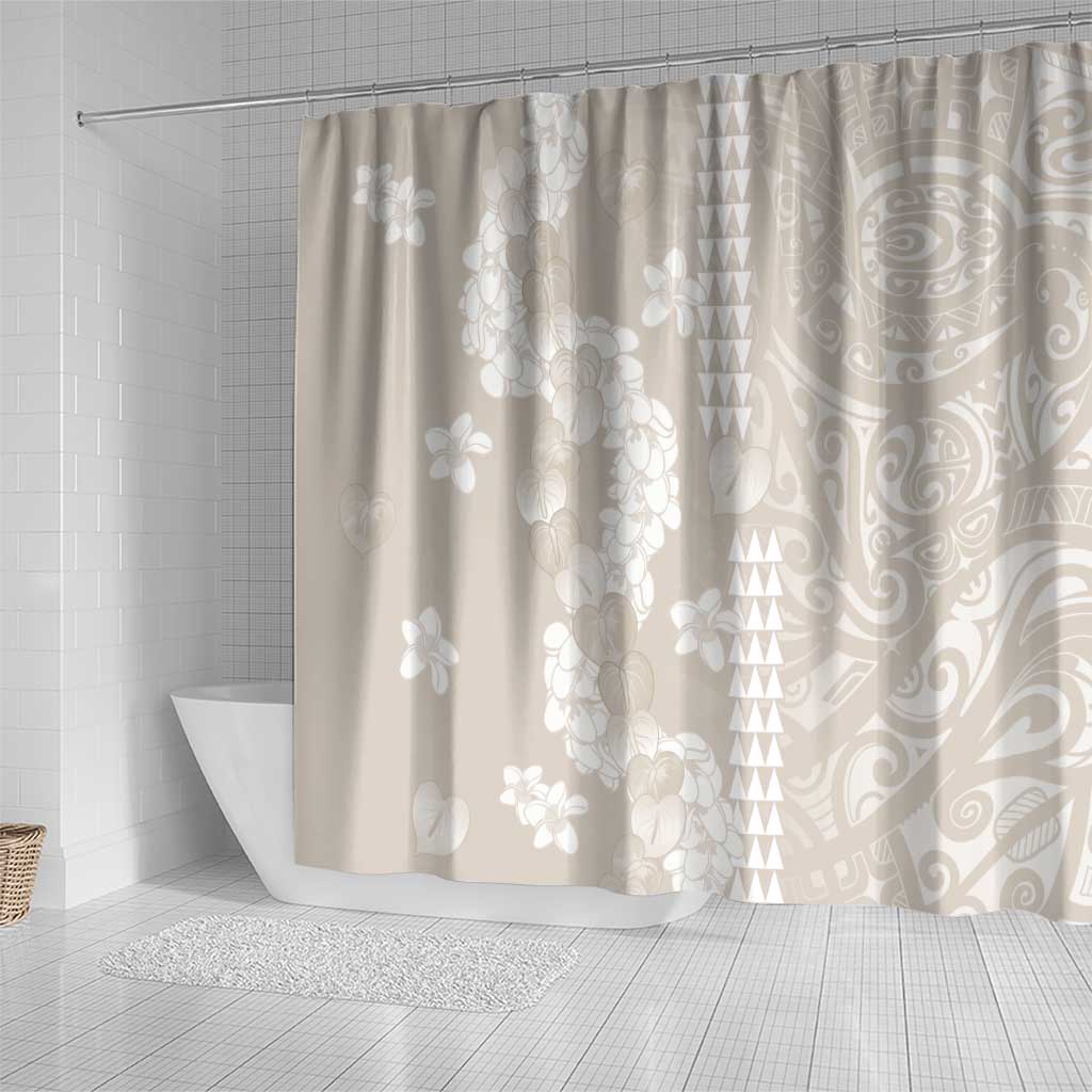 Suede Beige Hawaii Anthurium Plumeria Lei Shower Curtain LT9 - Polynesian Pride
