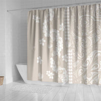 Suede Beige Hawaii Anthurium Plumeria Lei Shower Curtain LT9 - Polynesian Pride