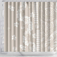 Suede Beige Hawaii Anthurium Plumeria Lei Shower Curtain LT9 - Polynesian Pride