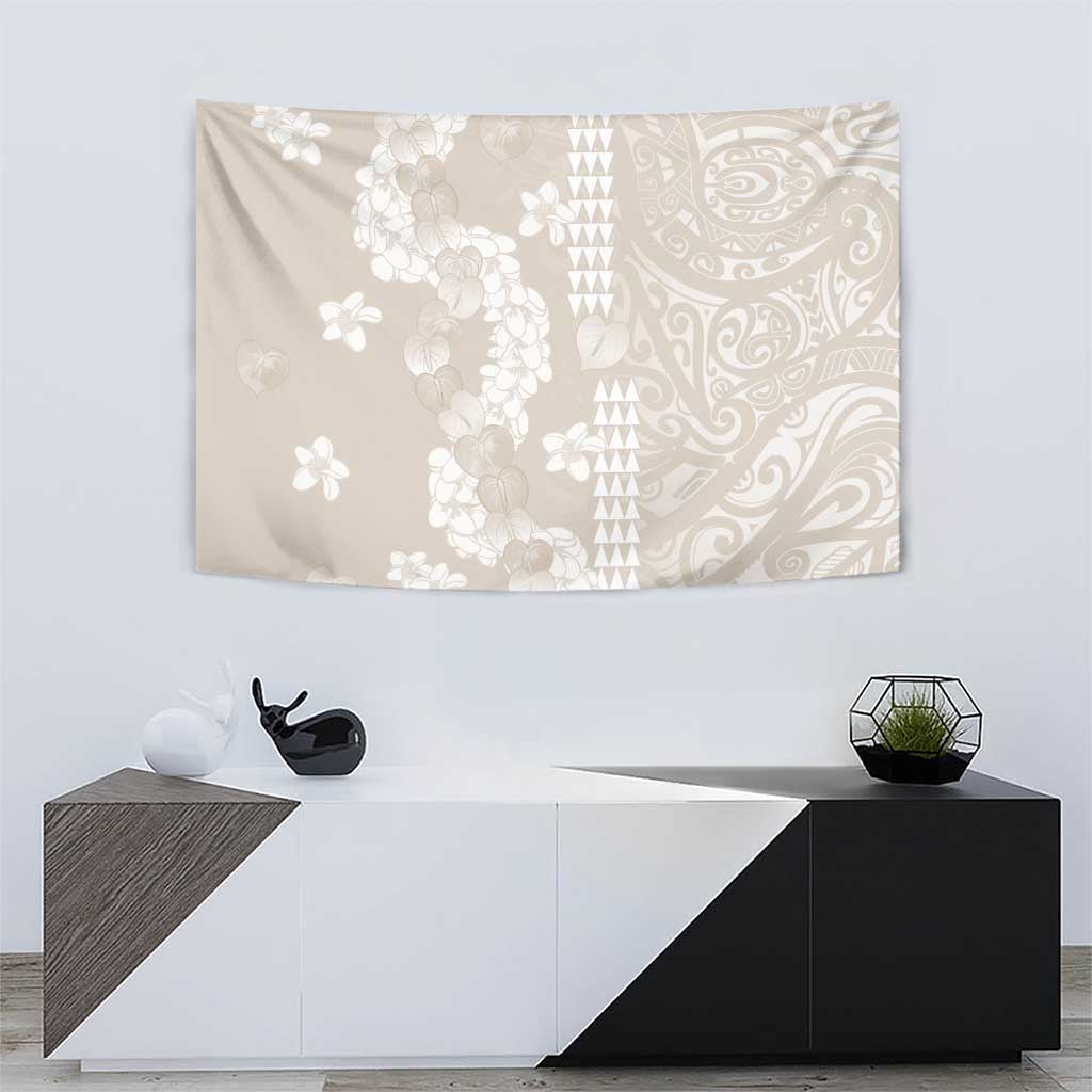 Suede Beige Hawaii Anthurium Plumeria Lei Tapestry LT9 - Polynesian Pride