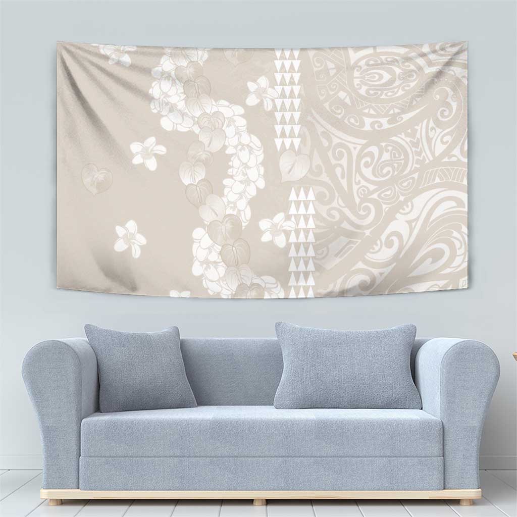 Suede Beige Hawaii Anthurium Plumeria Lei Tapestry LT9 - Polynesian Pride
