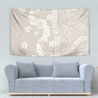 Suede Beige Hawaii Anthurium Plumeria Lei Tapestry LT9 - Polynesian Pride