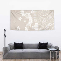 Suede Beige Hawaii Anthurium Plumeria Lei Tapestry LT9 - Polynesian Pride
