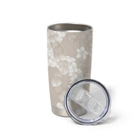 Suede Beige Hawaii Anthurium Plumeria Lei Tumbler Cup LT9 - Polynesian Pride